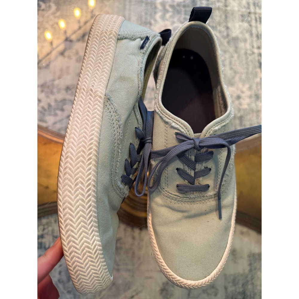Sperry Crest Vibe Womens 10 Sage Green Canvas Low Top Sneakers STS83550